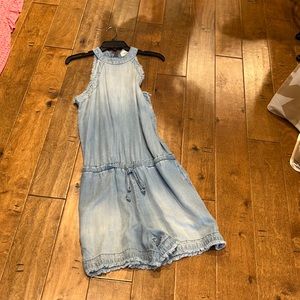 Blue Jean Distressed Sleeveless Romper